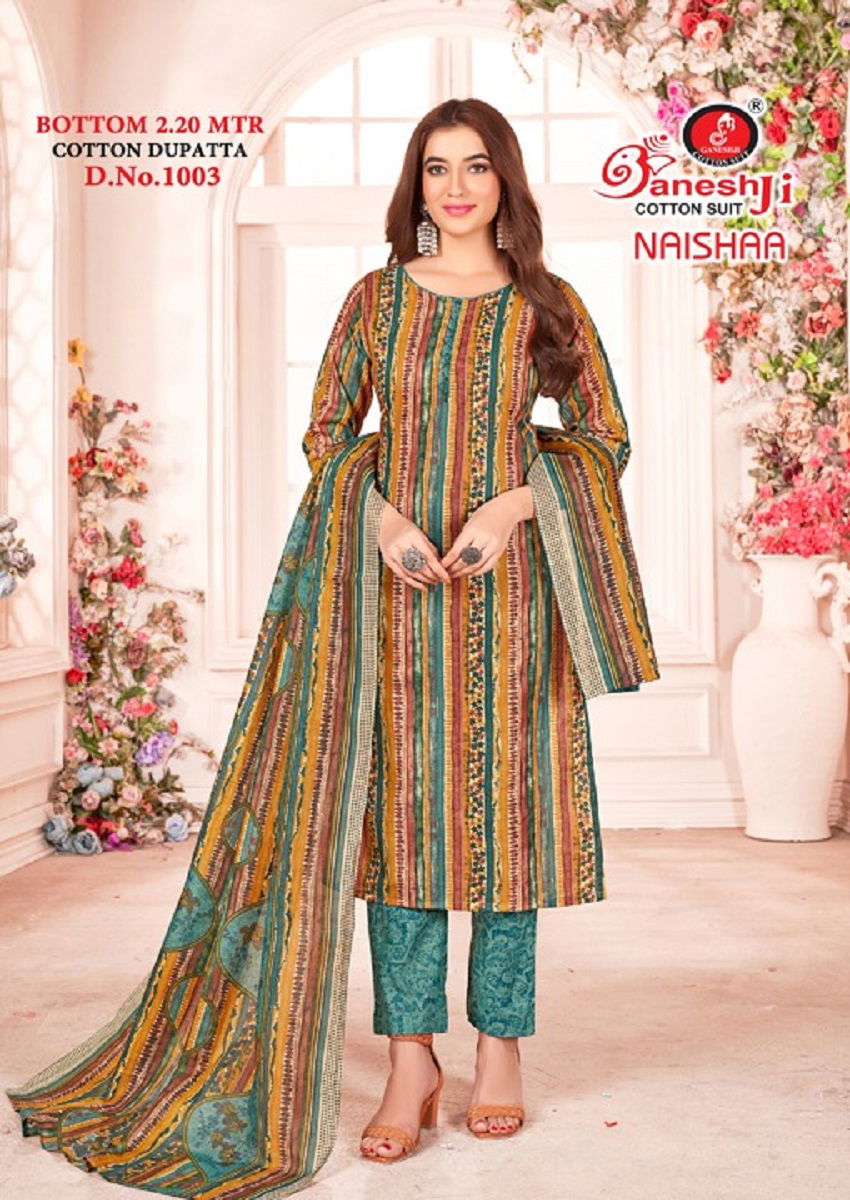 Ganeshji Naishaa Vol 1 Printed Cotton Dress Material Catalog
